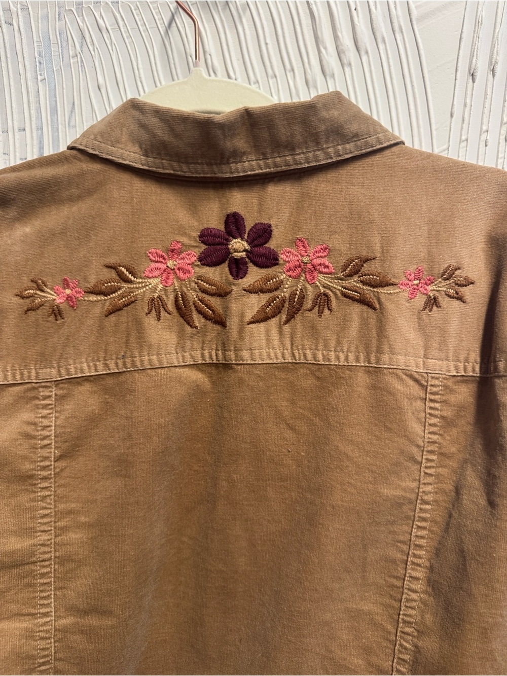 Lilu Tan Corduroy western Button-Up Shirt N0397
